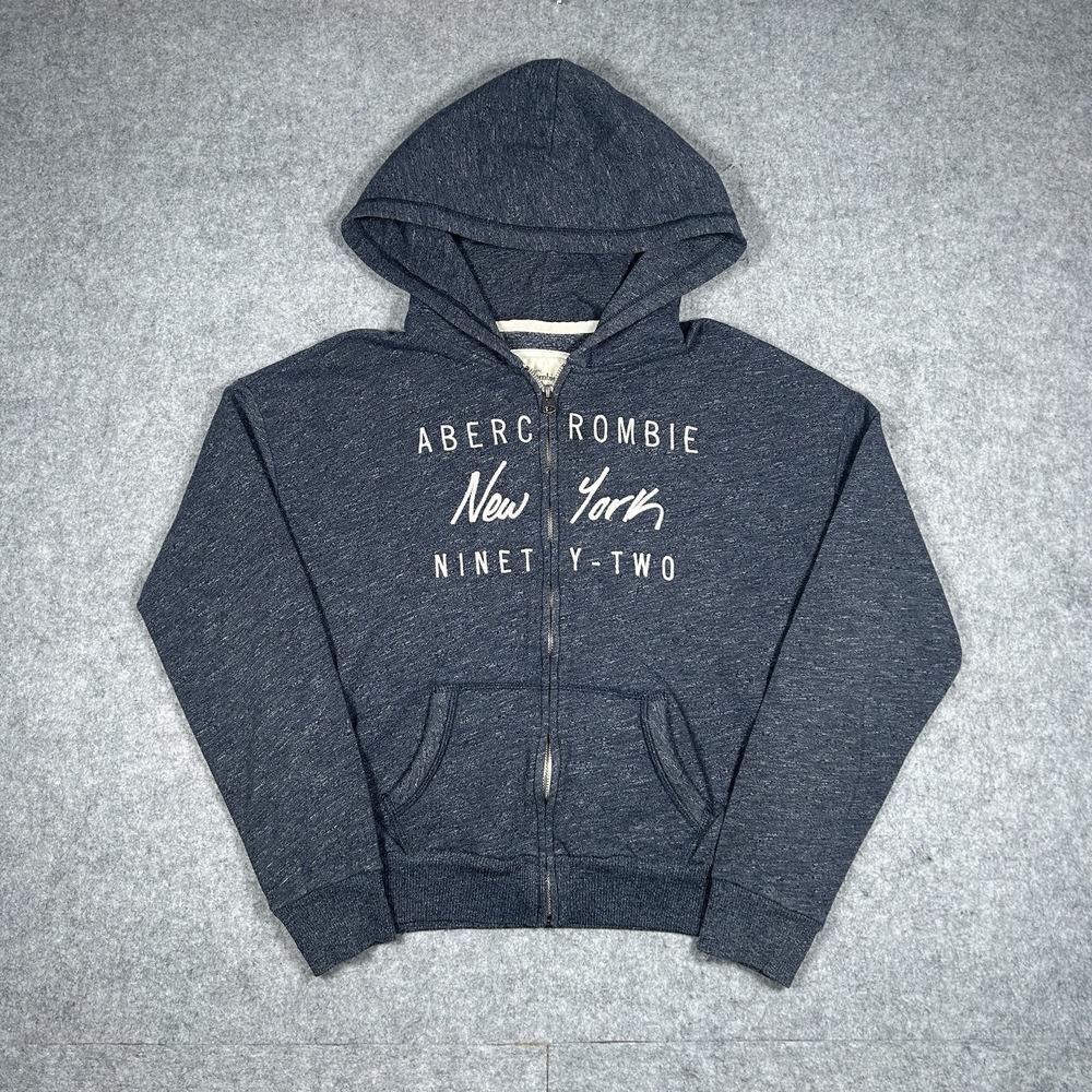 Vintage‎ 2000s Abercrombie Fitch Hooded Sweater Womens Size Large Blue New York